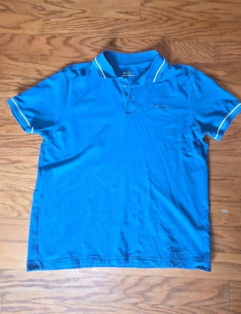 Life's Lotto Blue Short Sleeve Polo Shirt with Contrast Tipped Collar and Sleeve